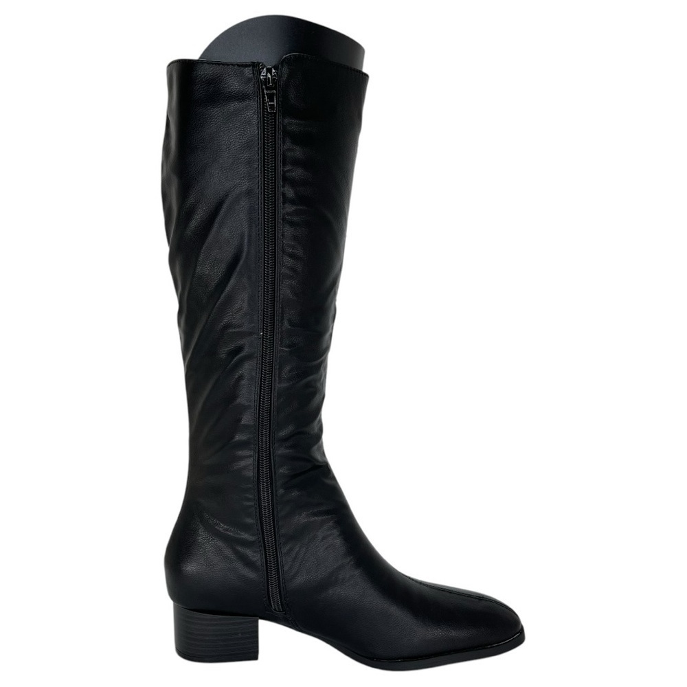Journee Collection Devri Black Faux Leather Knee High Womens Boots Size 9M - Picture 5 of 10